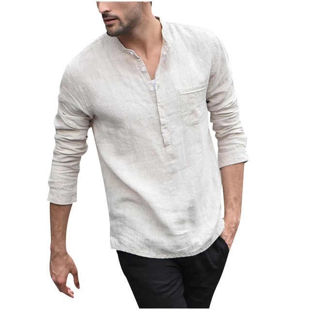 Plaid Collar Tops Turn Down Men Shirts Clothing - Image 4