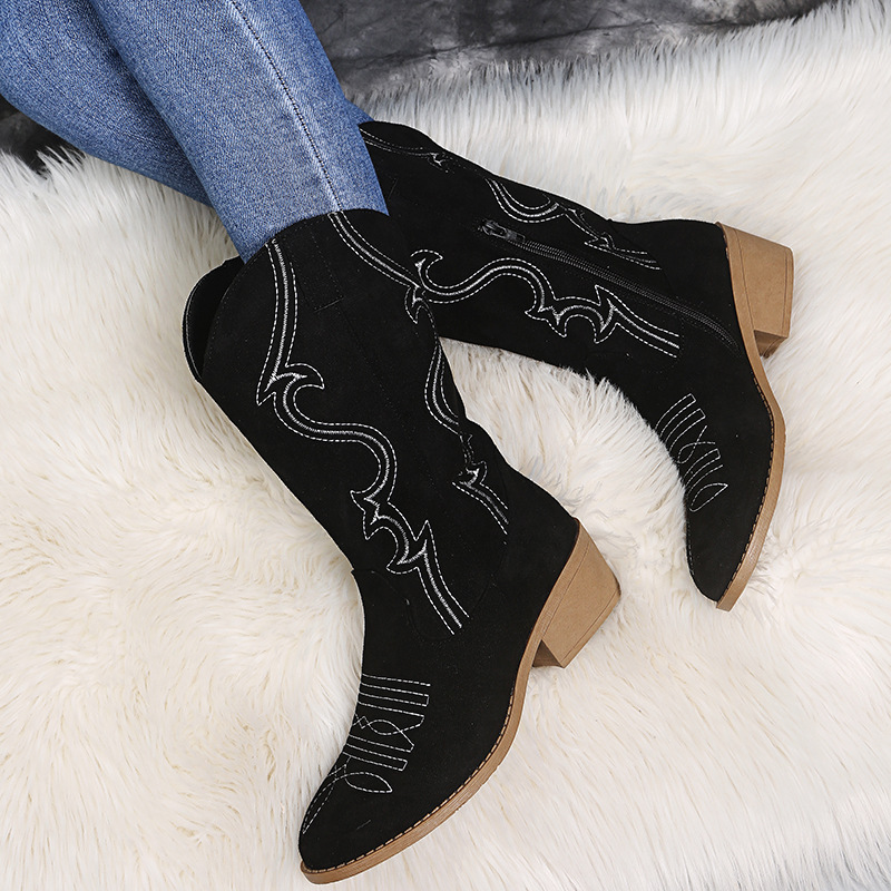 Large size low heel women boots WISH women's leather boots - Image 2