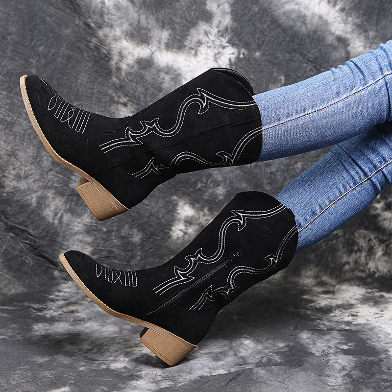Large size low heel women boots WISH women's leather boots - Image 6