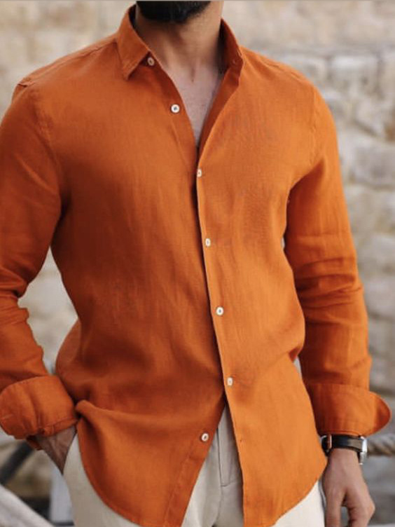Sleeve Seven Button Hawaiian Style Men's Beach Short Shirt - Image 2