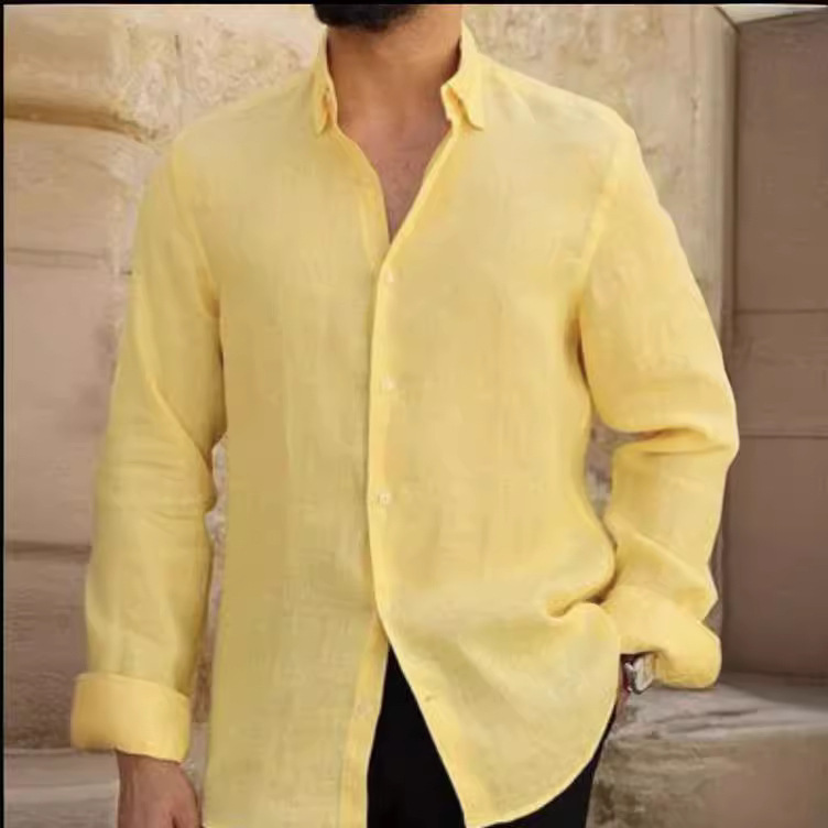 Sleeve Seven Button Hawaiian Style Men's Beach Short Shirt - Image 4
