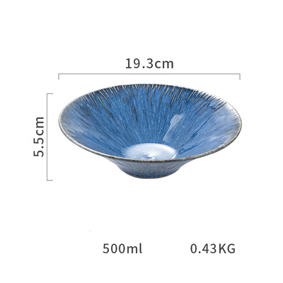 Nordic Blue Ceramic Steak Western Plate Tableware - Image 7