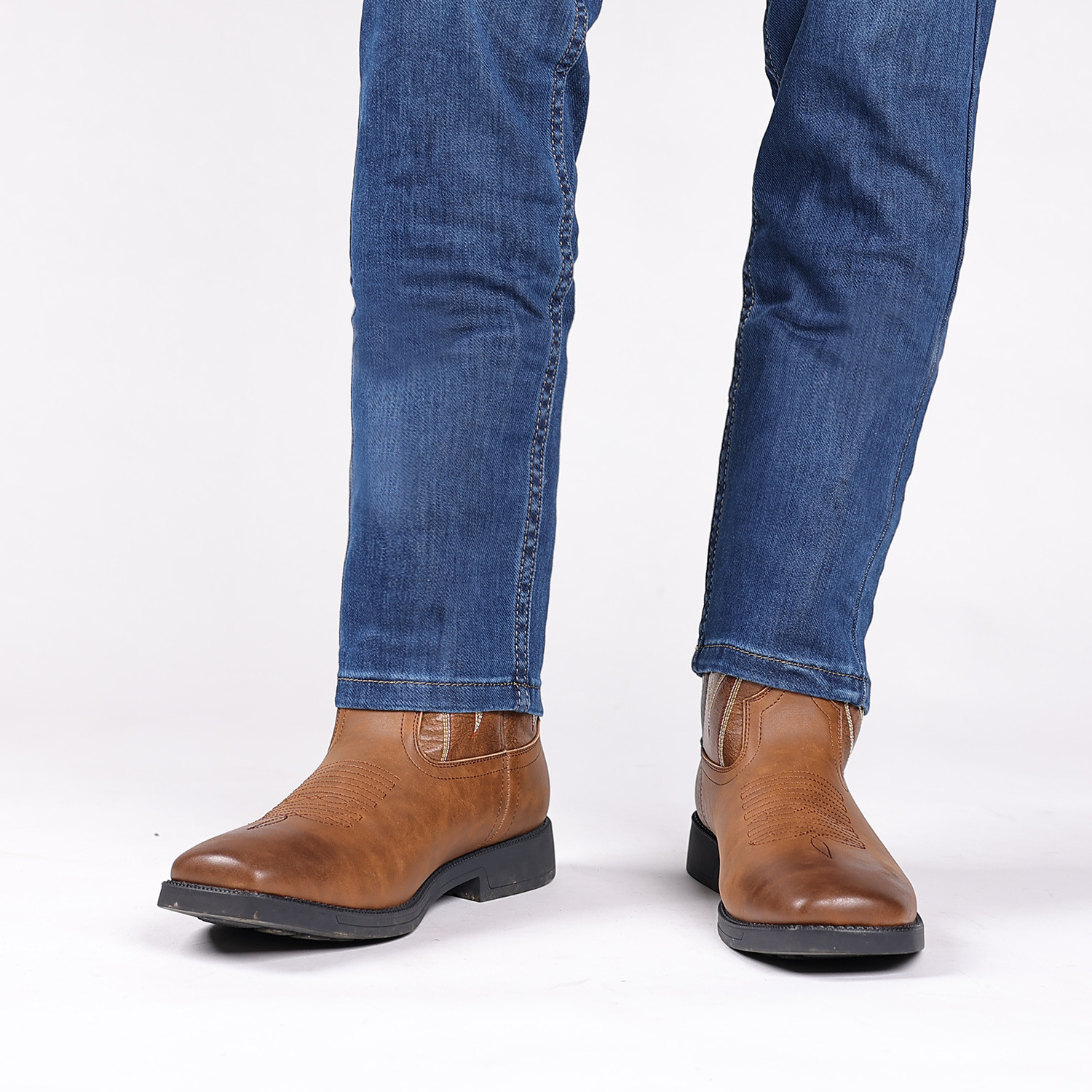 Retro Wide Head Western Cowboy Boot - Image 4