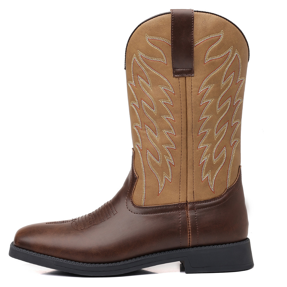 Retro Wide Head Western Cowboy Boot - Image 2